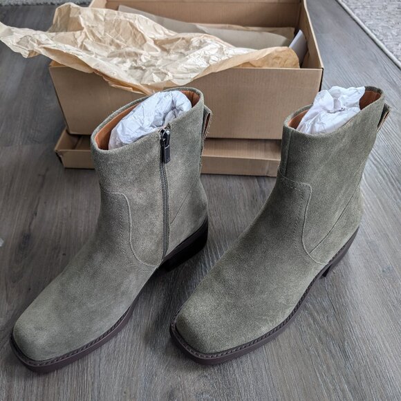 Lucky Brand Kazey Ankle Boot Suede Martini Green Sz8 - Picture 2 of 9